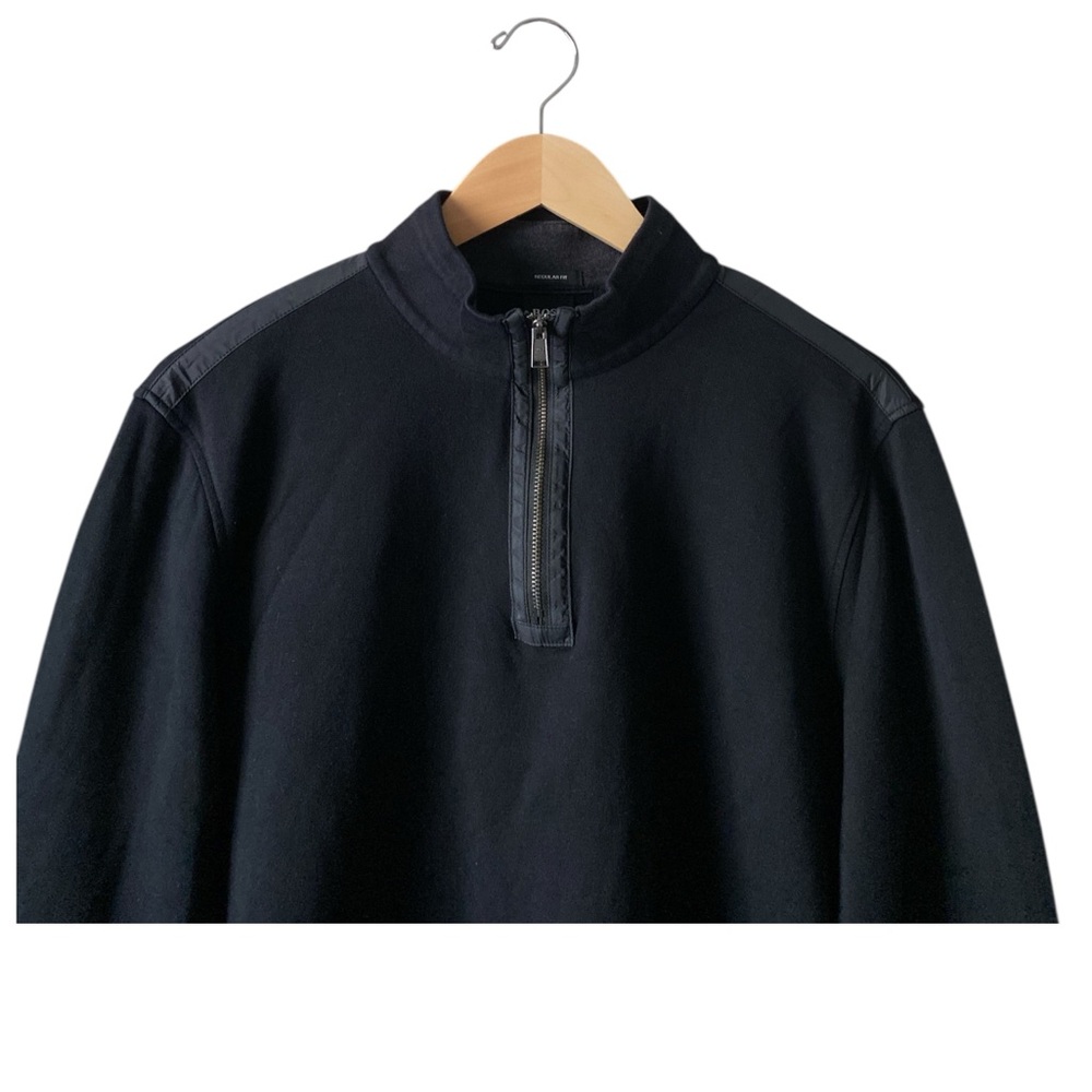 Hugo Boss Men's Sidney 1/4 Zip Stand Collar Black Sporty Pullover Size Large - Picture 5 of 8